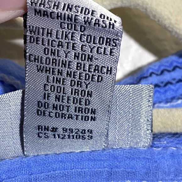 Catherines Womens Blouse Top Size 4x Cotton Blue Roll Tab Sleeve Beads Stripe - Picture 8 of 8